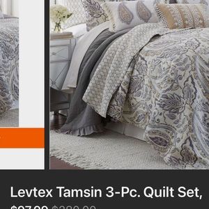 Queen size quilt from macys with king size pillow shams. Good condition.